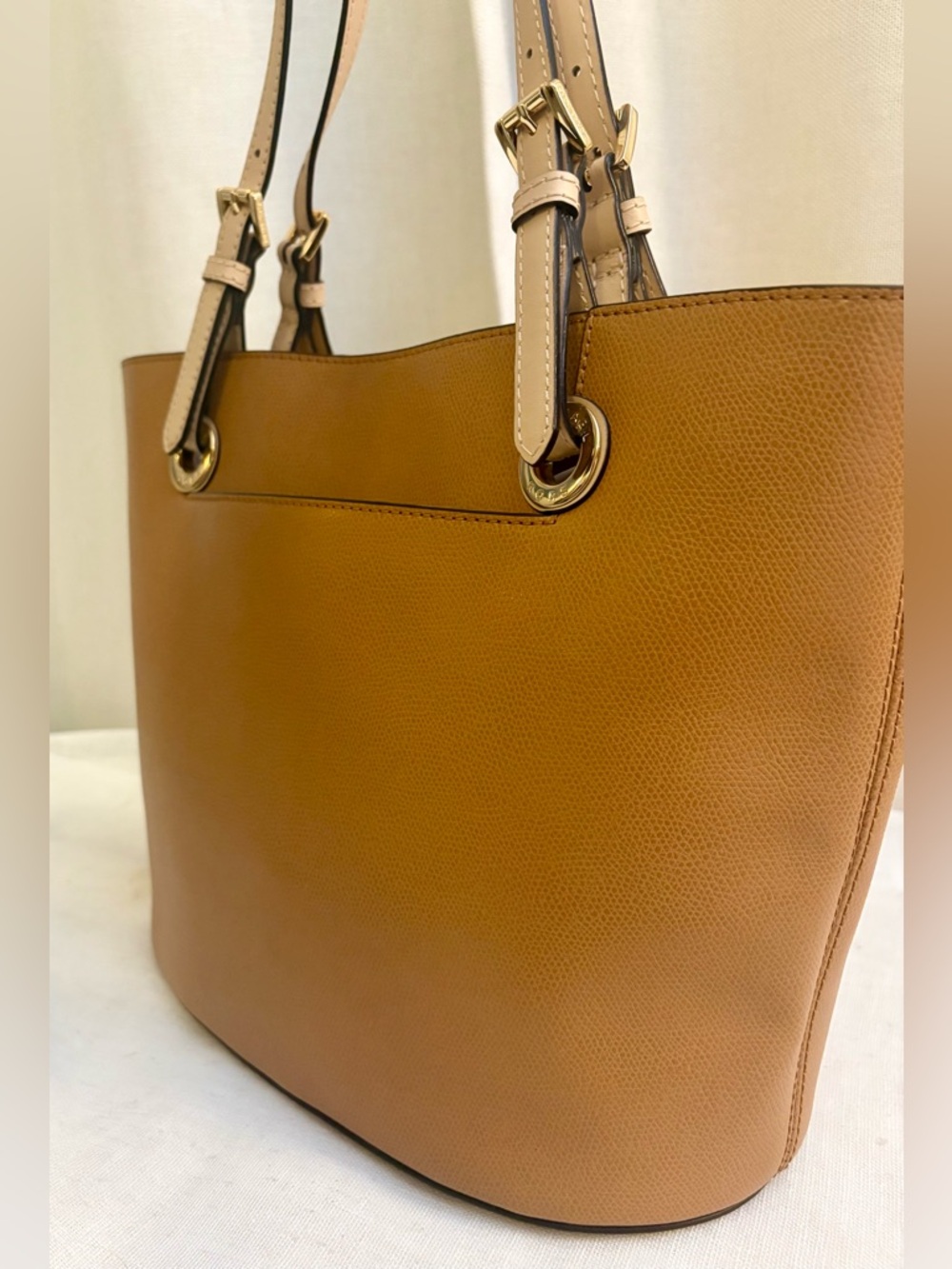 Michael Kors Cognac Leather Tote with Gold Hardware - Picture 5 of 14